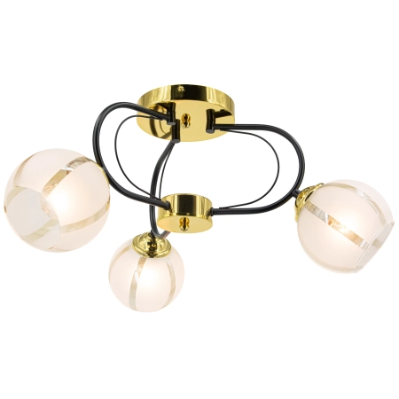 Plafon metalowy czarno-złoty 3-punktowy 8966/3 z serii RUBY - Lampy Elem